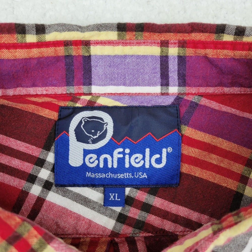 Penfield Shirt Mens XL Red Purple Yellow Plaid Button Down‎ Casual Cotton
